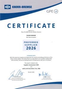 Knorr-Bremse preferred supplier certificate 2026